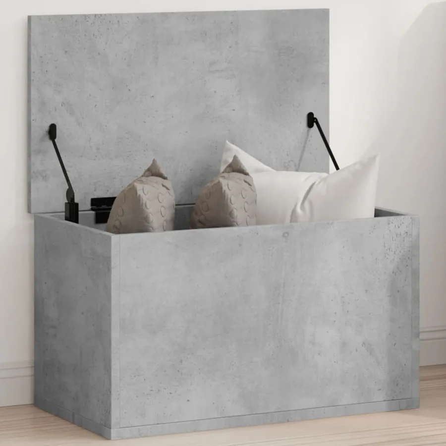 Boîte de rangement gris béton 60x35x35 cm bois d'ingénierie - 3