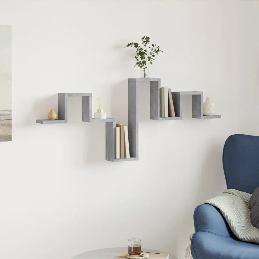 Étagère murale gris béton 104,5x10x43 cm bois d'ingénierie - 3