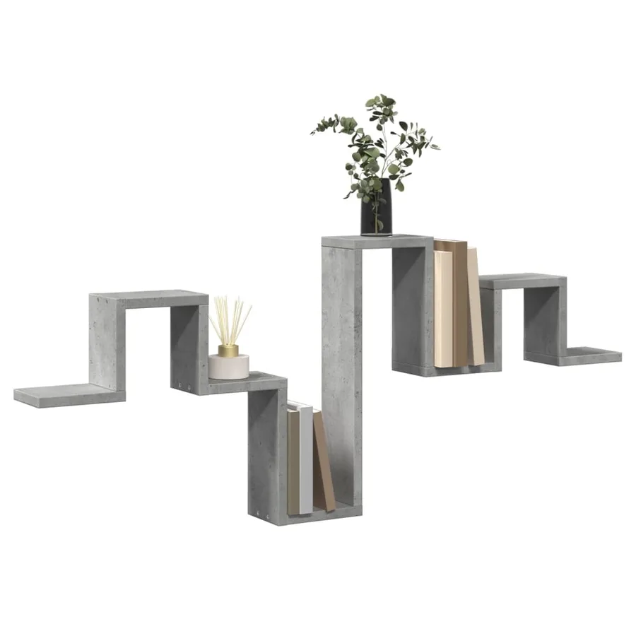 Étagère murale gris béton 104,5x10x43 cm bois d'ingénierie - 4
