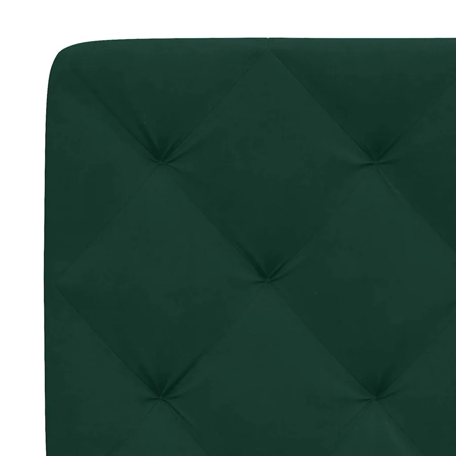 Cadre de lit sans matelas vert foncé 120x200 cm velours - 10