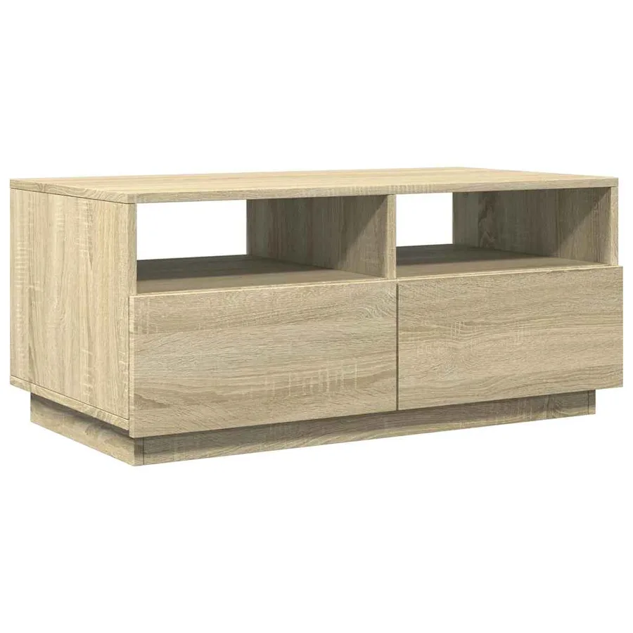 Table basse avec lumières LED chêne sonoma 90x49x40 cm - 3