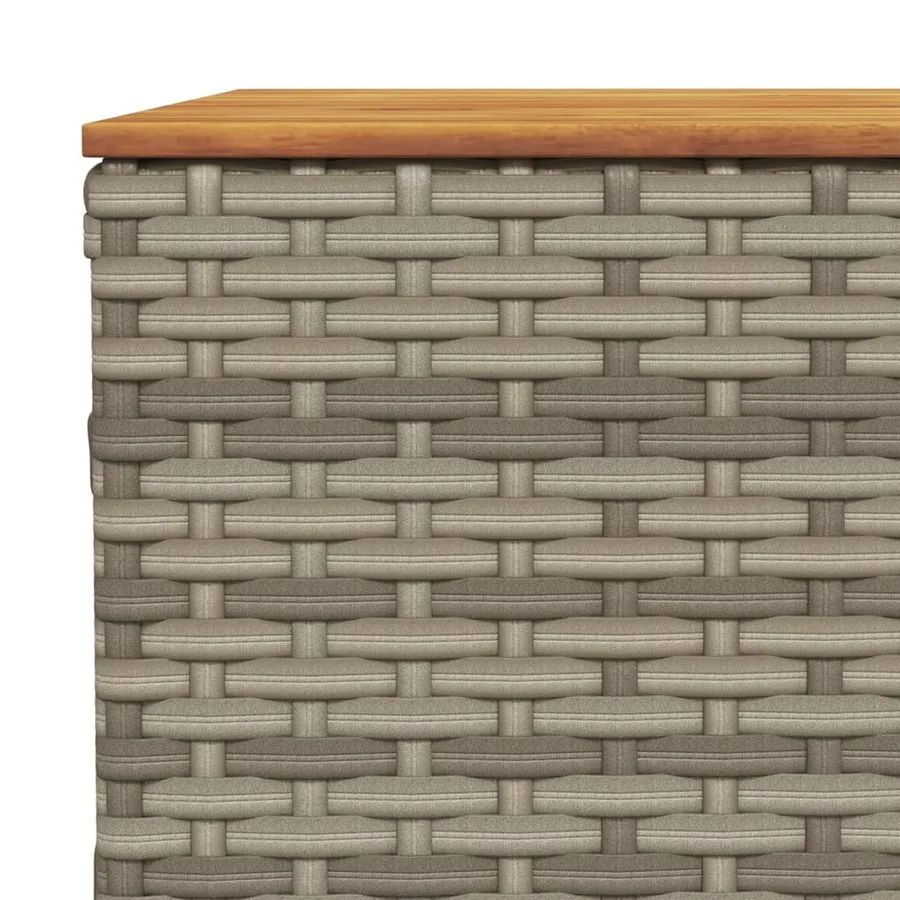 Table de jardin gris 55x55x36 cm résine tressée et bois acacia - 7
