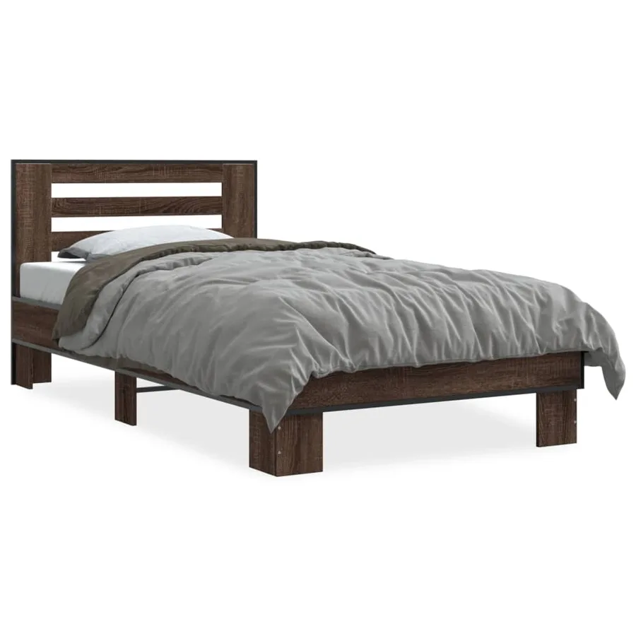 Cadre de lit sans matelas chêne marron 90x190 cm - 2