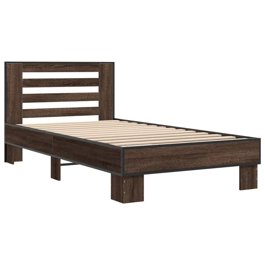 Cadre de lit sans matelas chêne marron 90x190 cm - 3