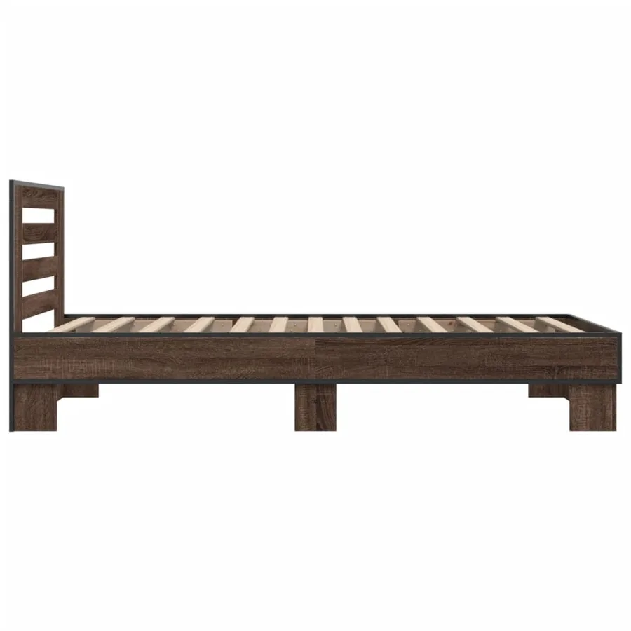 Cadre de lit sans matelas chêne marron 90x190 cm - 5