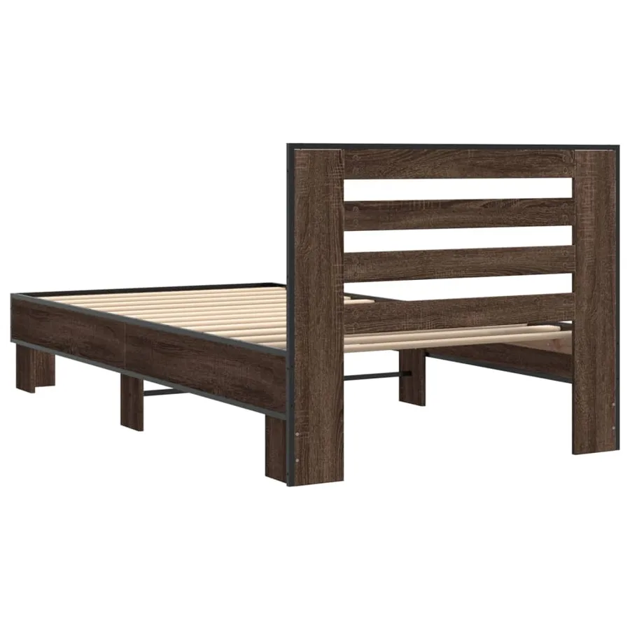Cadre de lit sans matelas chêne marron 90x190 cm - 6