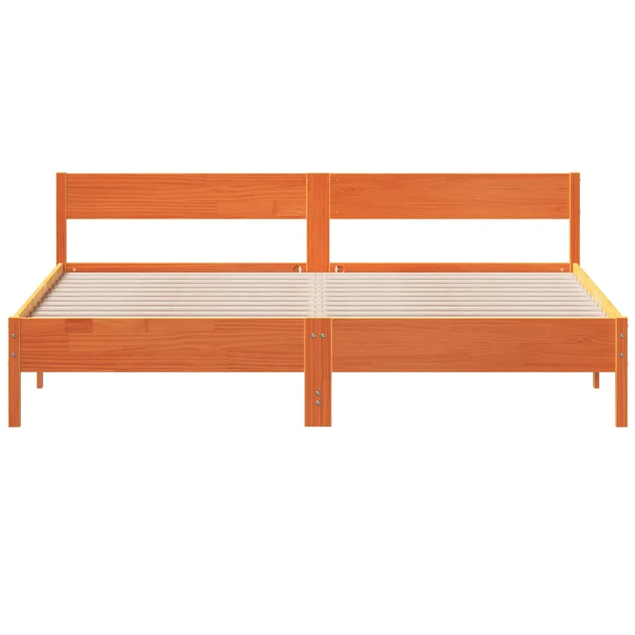 Cadre de lit sans matelas cire marron 180x200cm bois pin massif - 4