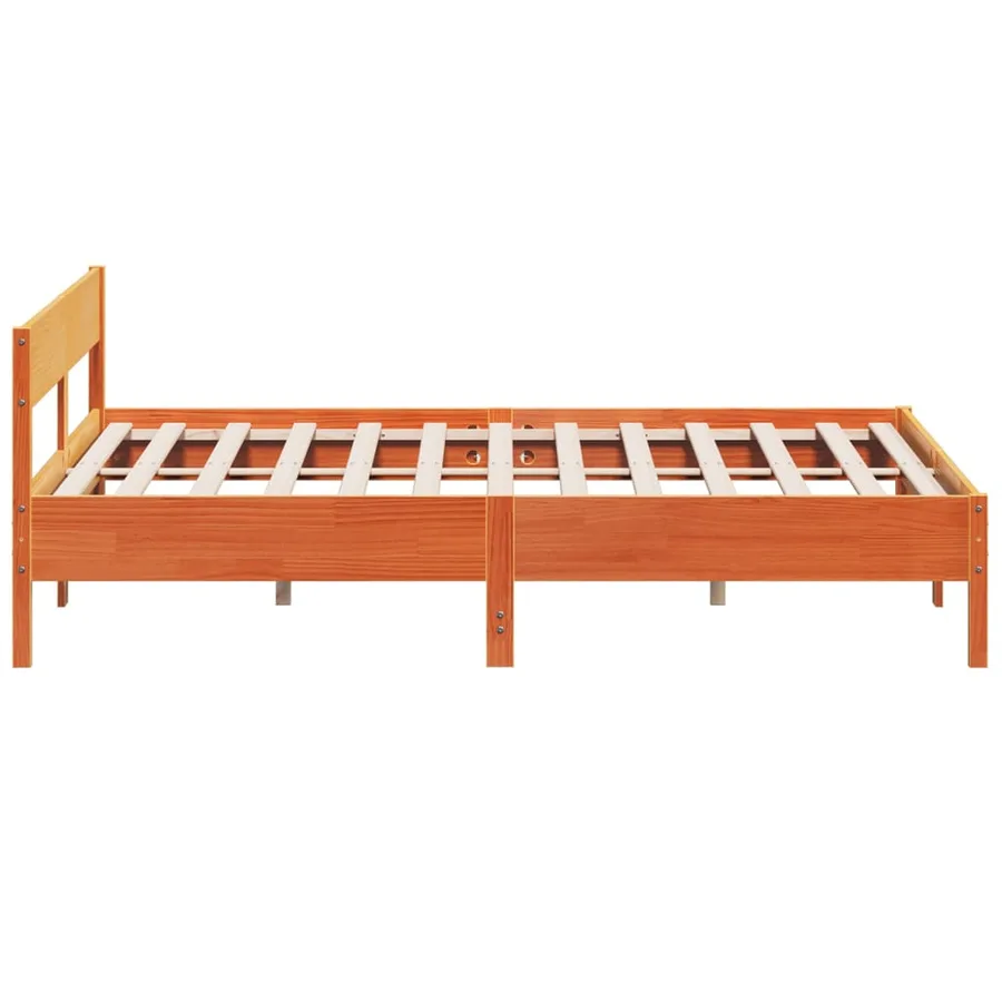 Cadre de lit sans matelas cire marron 180x200cm bois pin massif - 5
