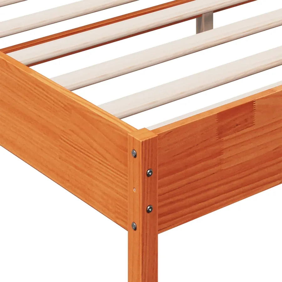 Cadre de lit sans matelas cire marron 180x200cm bois pin massif - 7