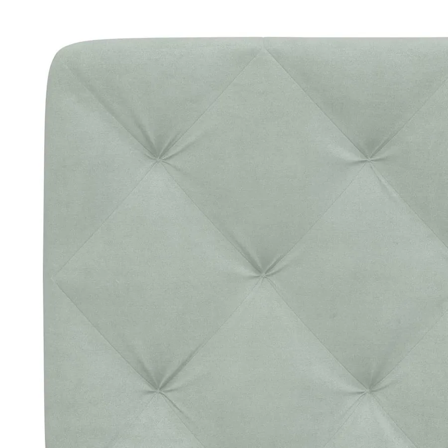 Cadre de lit sans matelas gris clair 90x190 cm velours - 10