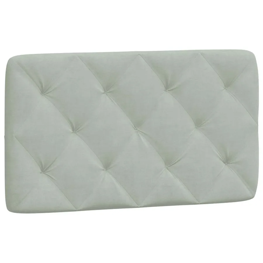 Cadre de lit sans matelas gris clair 90x190 cm velours - 8