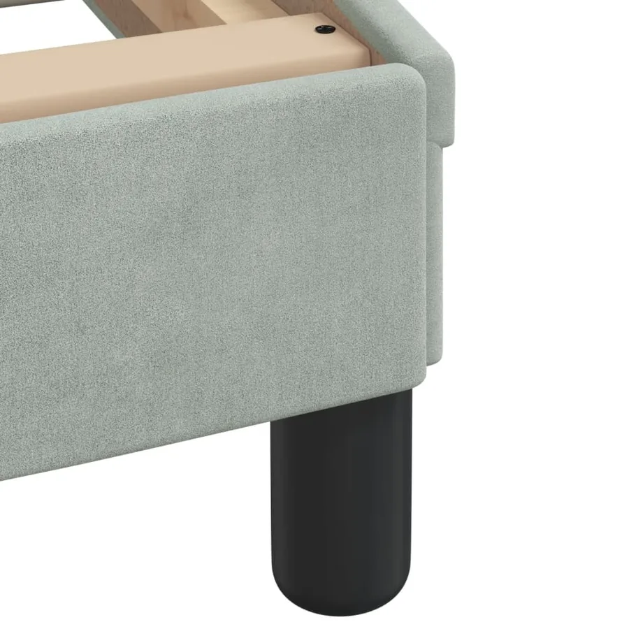 Cadre de lit avec LED sans matelas gris clair 160x200cm velours - 11