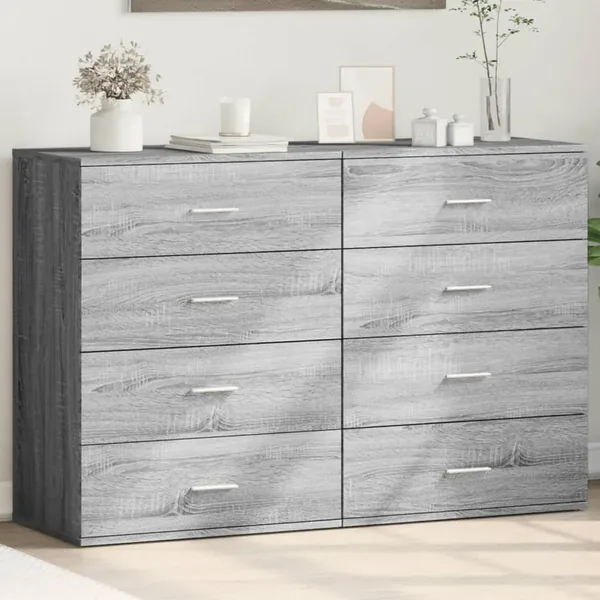 Buffets 2 pcs sonoma gris 60x39x80 cm bois d'ingénierie
