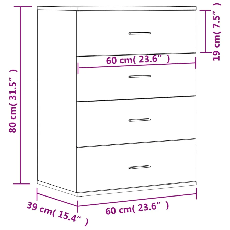 Buffets 2 pcs sonoma gris 60x39x80 cm bois d'ingénierie - 10