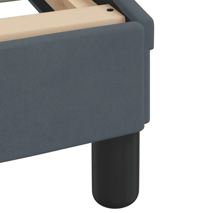 Lit avec matelas gris foncé 140x190 cm velours - 7