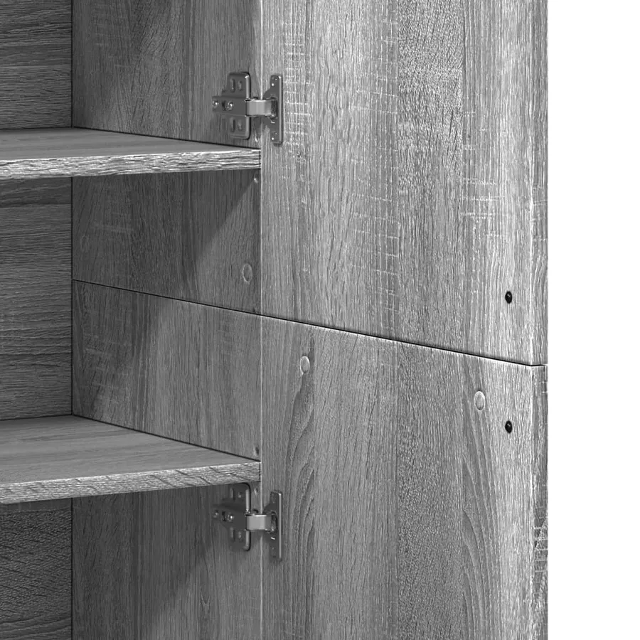 Buffet haut sonoma gris 80x35x180 cm bois d'ingénierie - 8