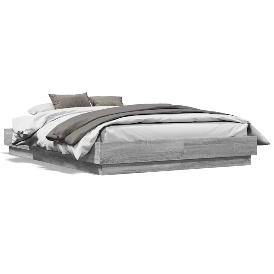 Cadre de lit sans matelas sonoma gris 120x190 cm - 2