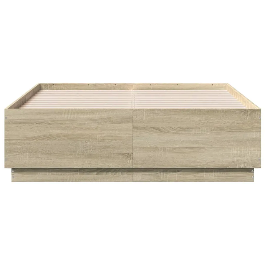 Cadre de lit avec LED sans matelas chêne sonoma 135x190 cm - 6