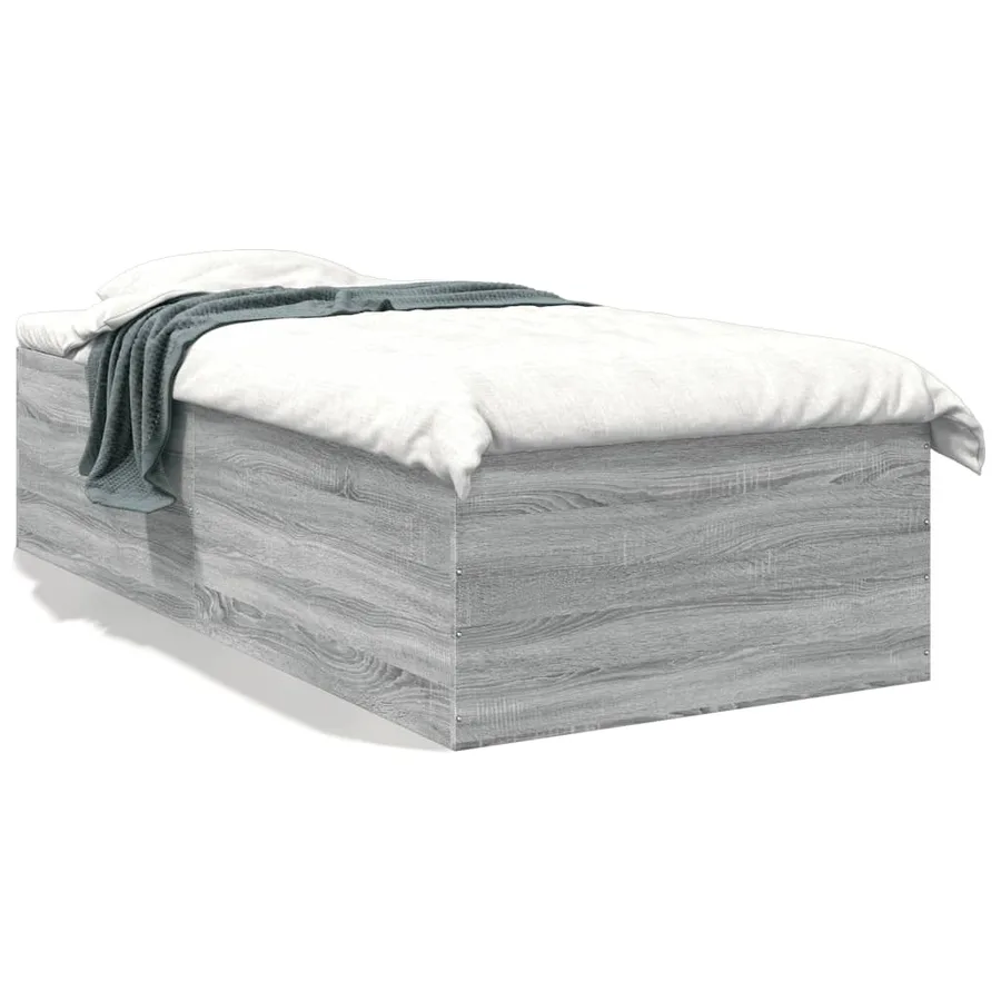 Cadre de lit sans matelas sonoma gris 100x200 cm - 2