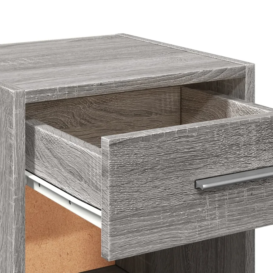 Table de chevet sonoma gris 35x34x65 cm bois d'ingénierie - 8