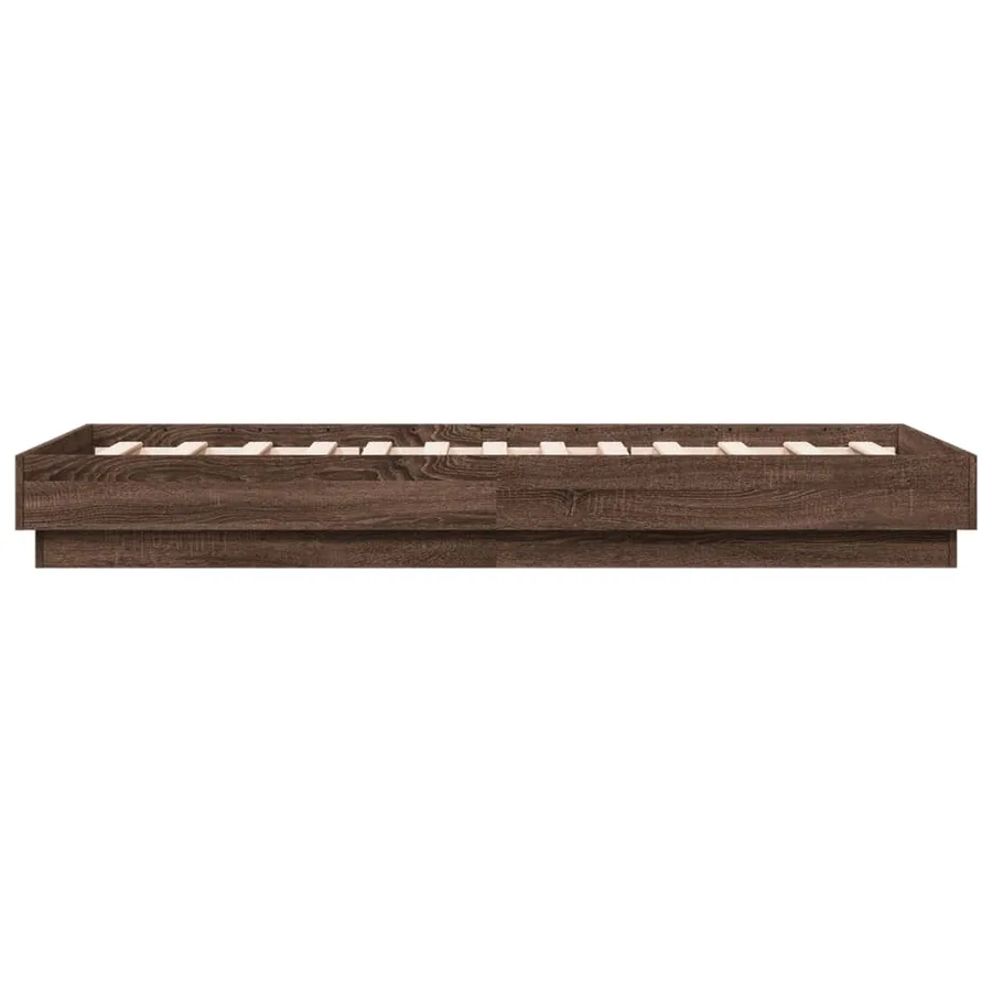Cadre de lit sans matelas chêne marron 75x190cm bois ingénierie - 5