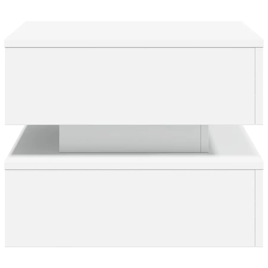 Table basse avec lumières LED blanc 50x50x40 cm - 8