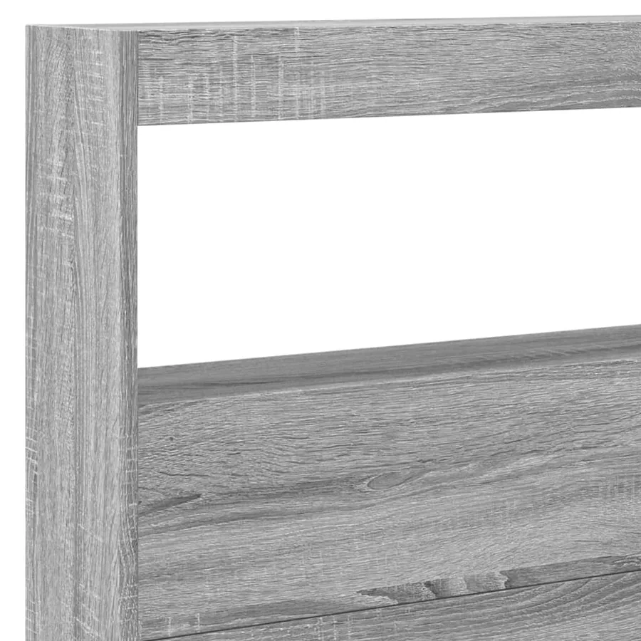 Armoire tête de lit avec LED sonoma gris 220x17x102 cm - 9