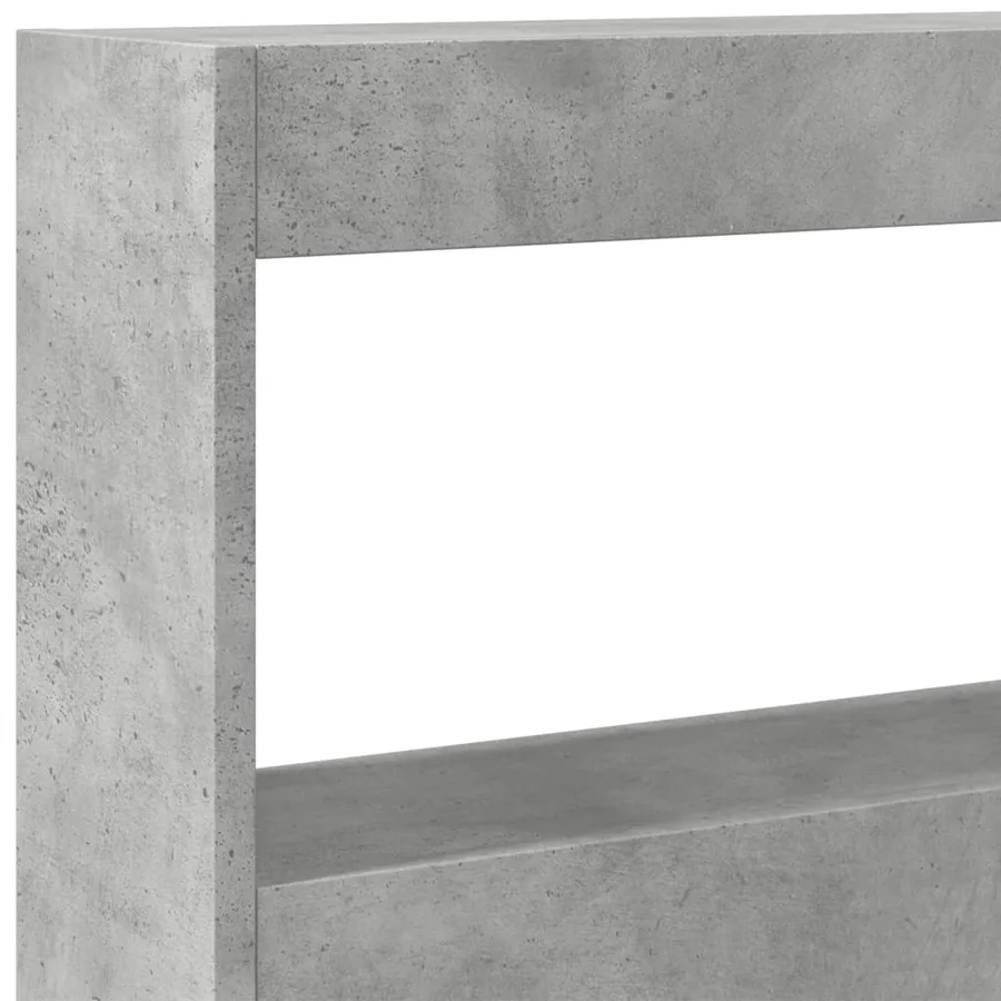 Armoire tête de lit avec LED gris béton 200x17x102 cm - 9