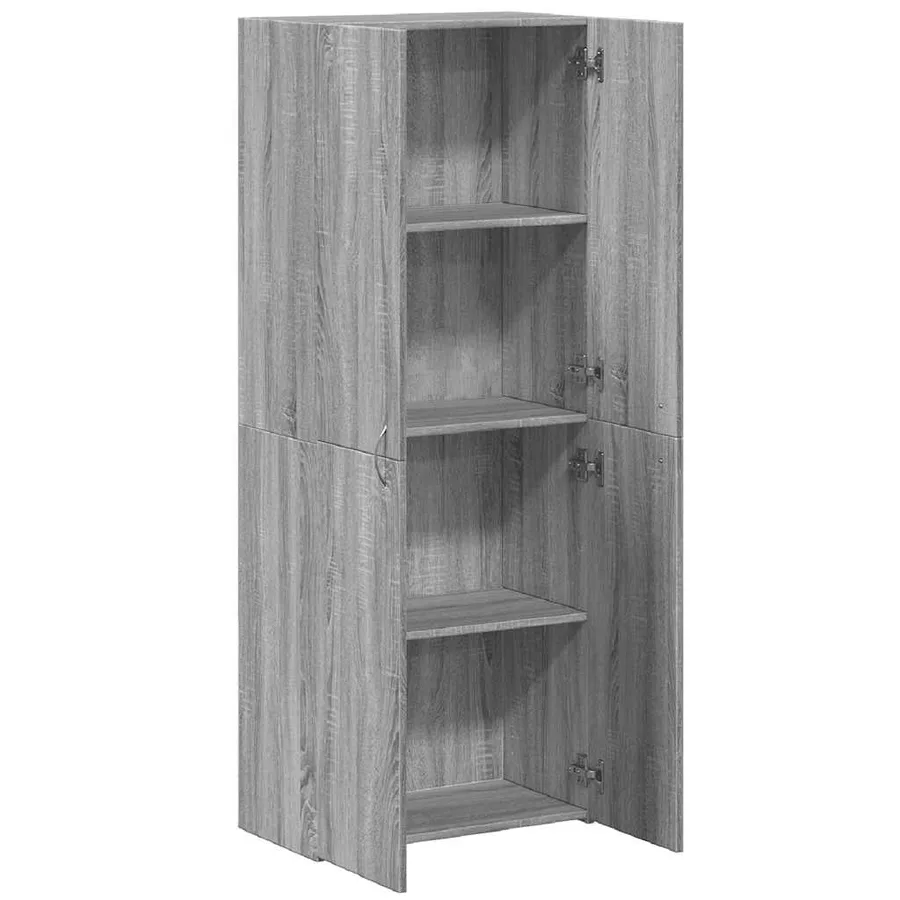 Armoire de classement sonoma gris 60x32x153cm bois d'ingénierie - 7