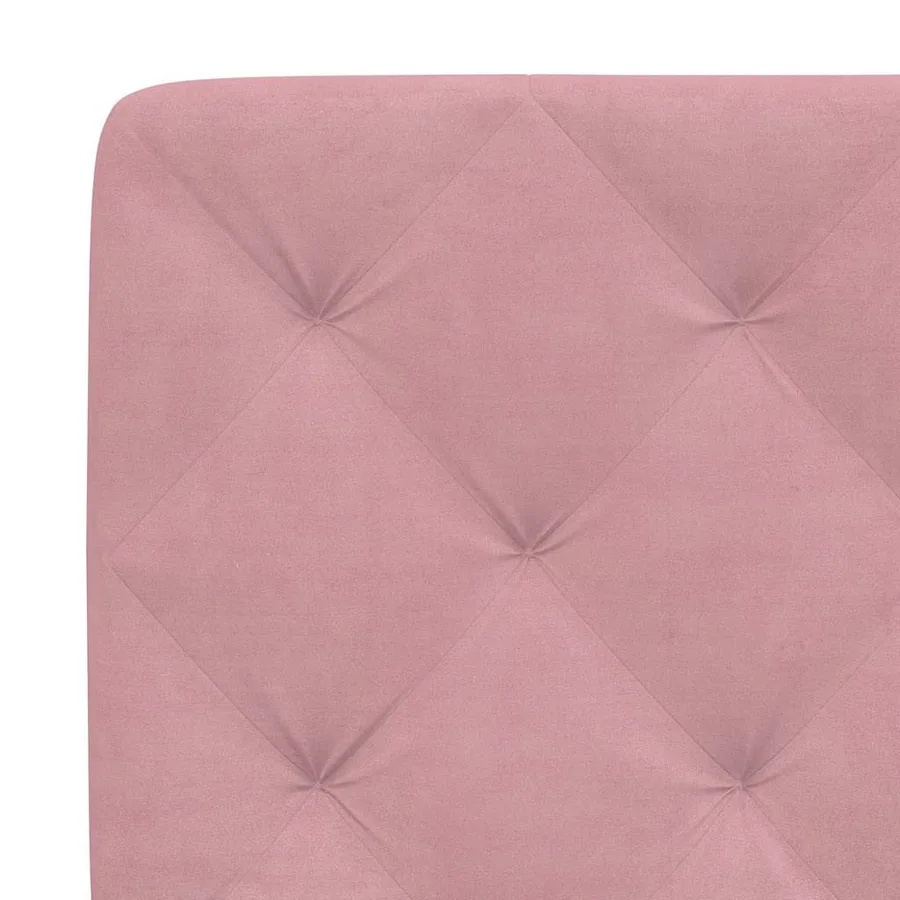 Cadre de lit sans matelas rose 140x200 cm velours - 10