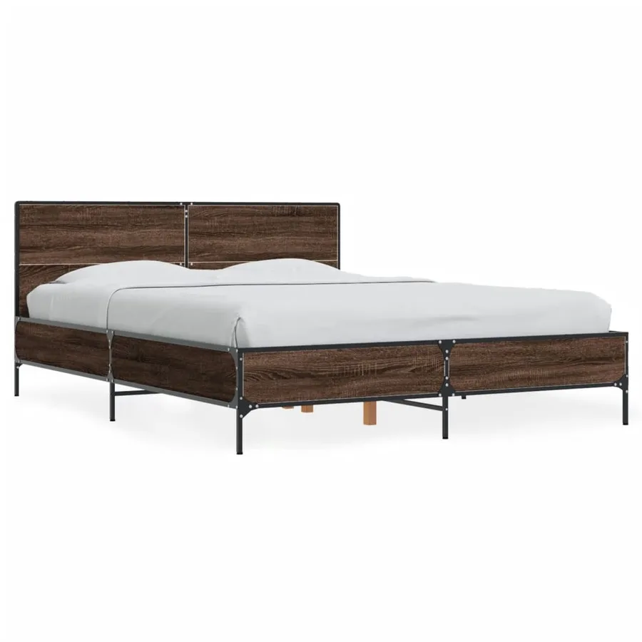 Cadre de lit sans matelas chêne marron 120x190 cm - 2