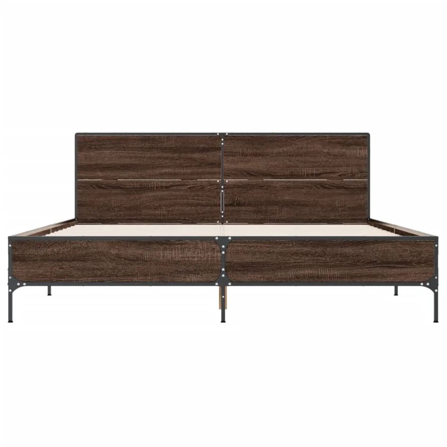 Cadre de lit sans matelas chêne marron 120x190 cm - 4