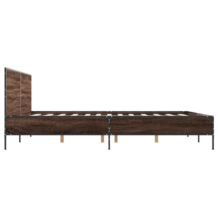 Cadre de lit sans matelas chêne marron 120x190 cm - 5