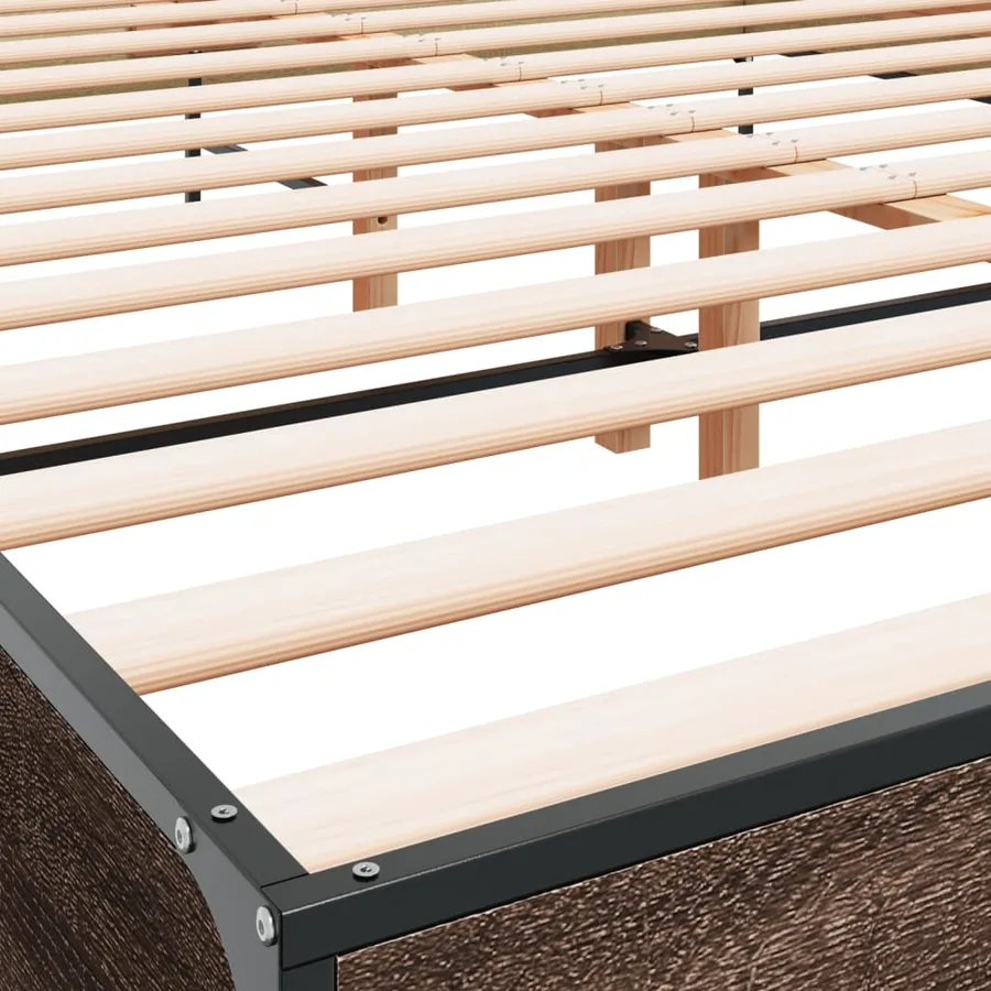 Cadre de lit sans matelas chêne marron 120x190 cm - 7