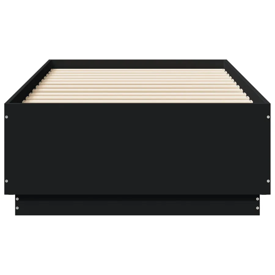 Cadre de lit sans matelas noir 90x190 cm - 4