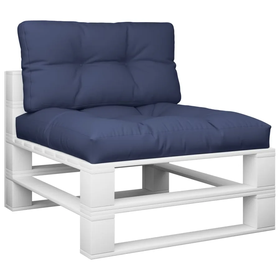 Coussins de palette lot de 2 bleu marine tissu - 3