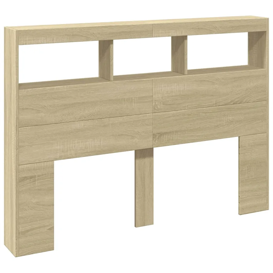 Armoire tête de lit avec LED chêne sonoma 140x17x102 cm - 3