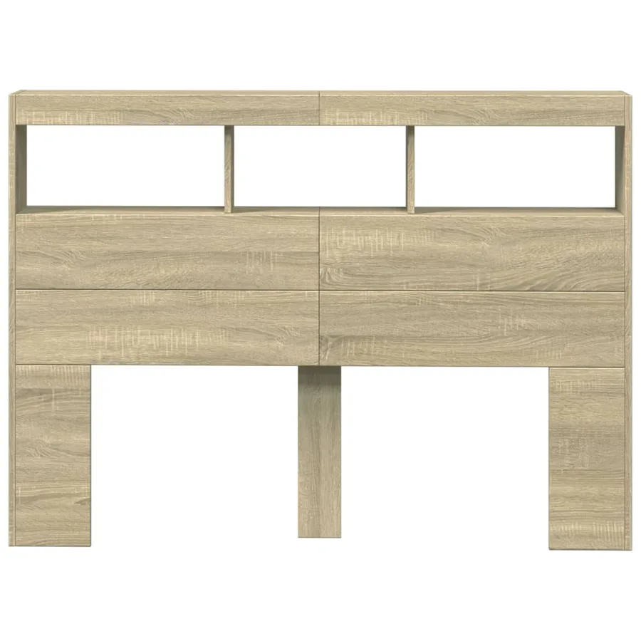 Armoire tête de lit avec LED chêne sonoma 140x17x102 cm - 6