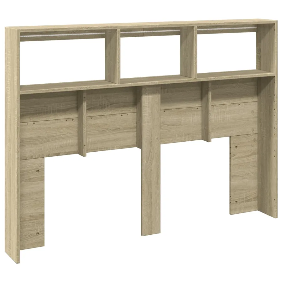 Armoire tête de lit avec LED chêne sonoma 140x17x102 cm - 8