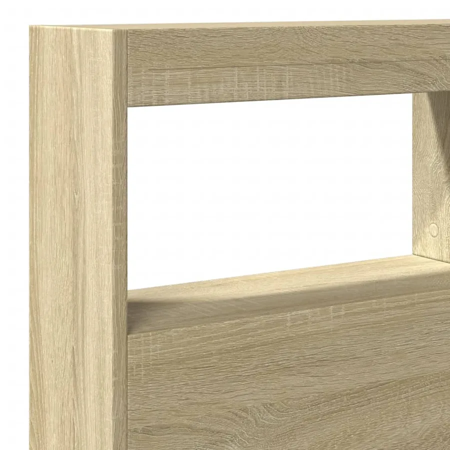 Armoire tête de lit avec LED chêne sonoma 140x17x102 cm - 9
