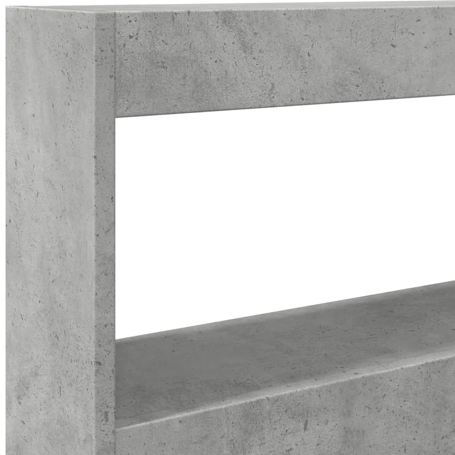 Armoire tête de lit avec LED gris béton 100x17x102 cm - 9