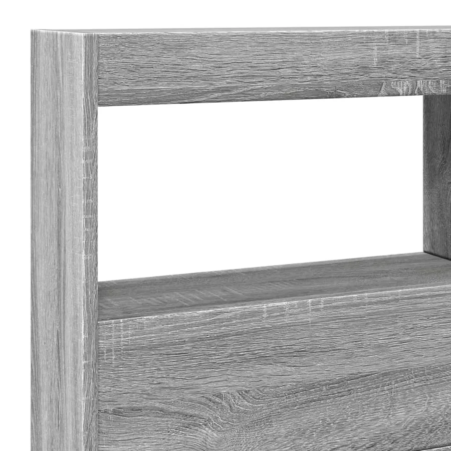 Armoire tête de lit avec LED sonoma gris 140x17x102 cm - 9