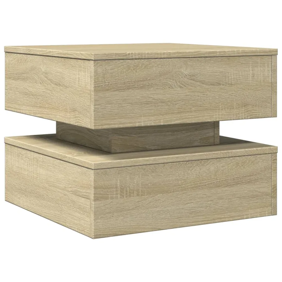 Table basse avec lumières LED chêne sonoma 50x50x40 cm - 3