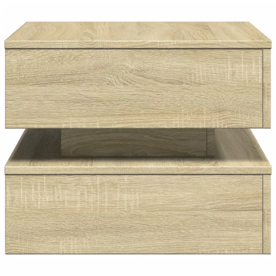 Table basse avec lumières LED chêne sonoma 50x50x40 cm - 8