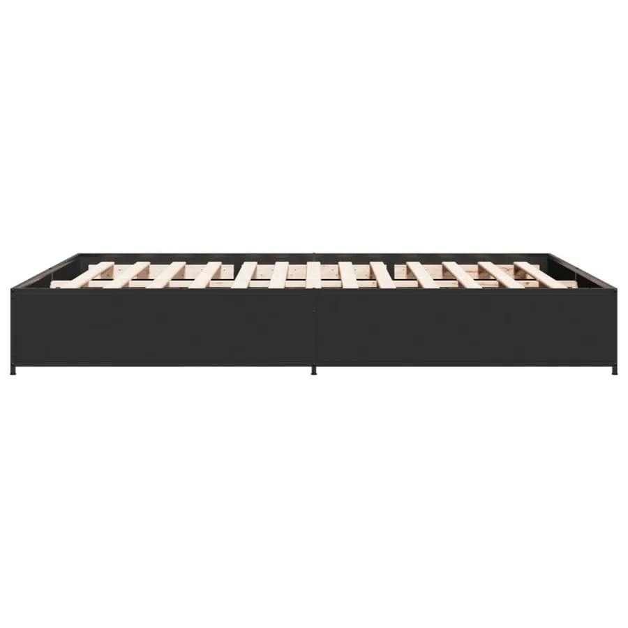 Cadre de lit sans matelas noir 150x200 cm - 5