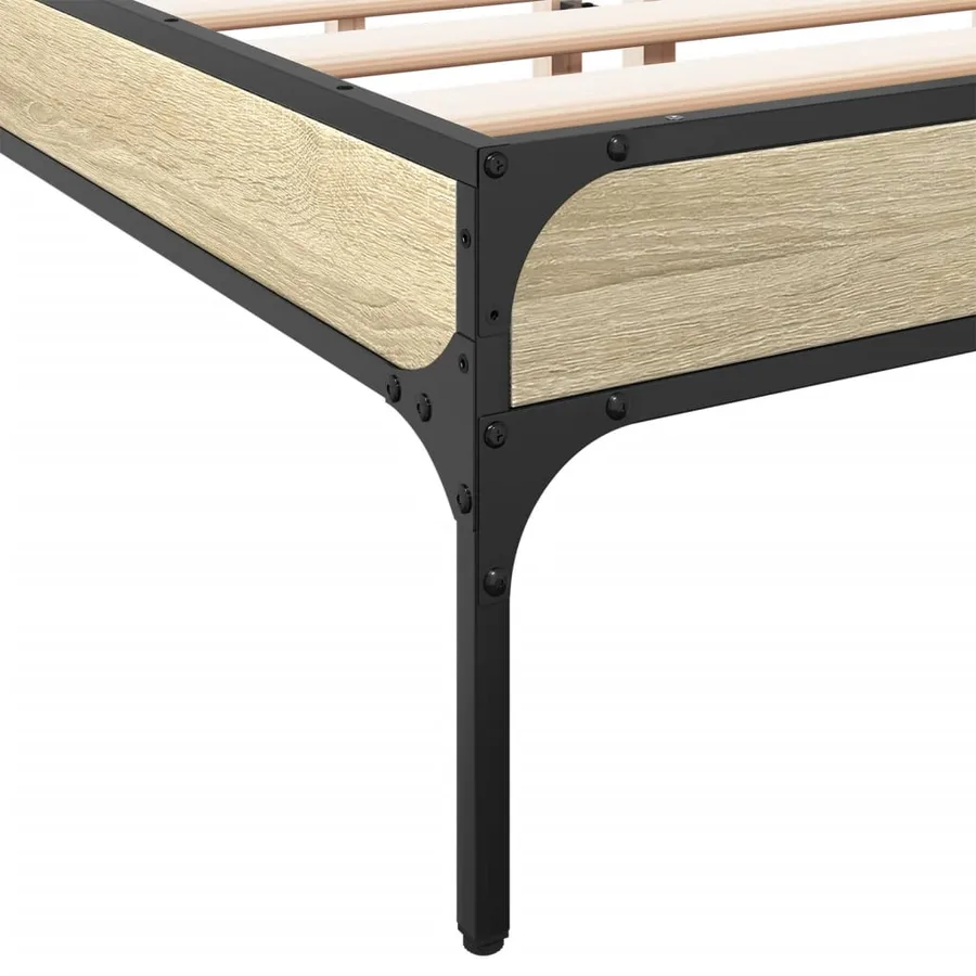 Cadre de lit sans matelas chêne sonoma 135x190 cm - 7