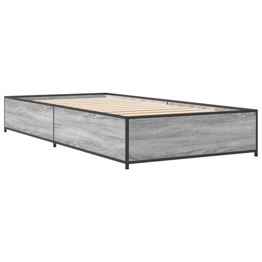 Cadre de lit sans matelas sonoma gris 75x190 cm - 3