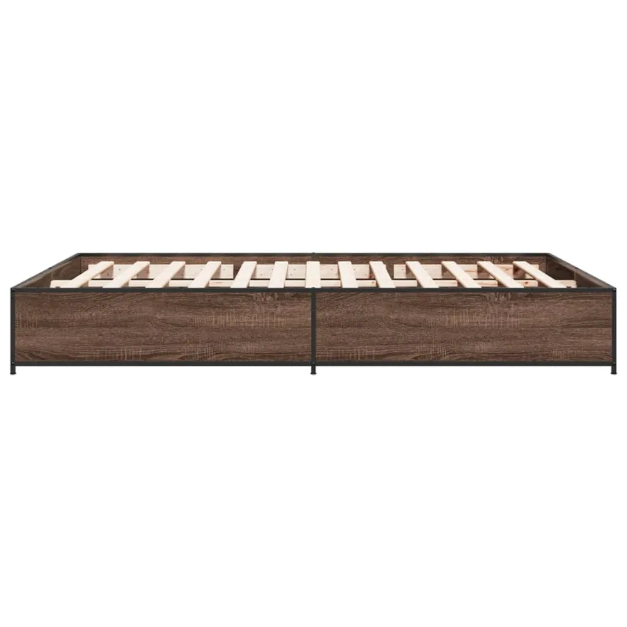 Cadre de lit sans matelas chêne marron 140x190 cm - 5