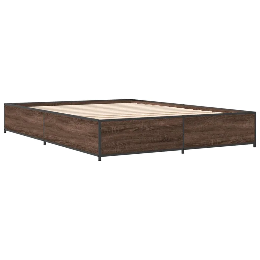 Cadre de lit sans matelas chêne marron 140x190 cm - 6