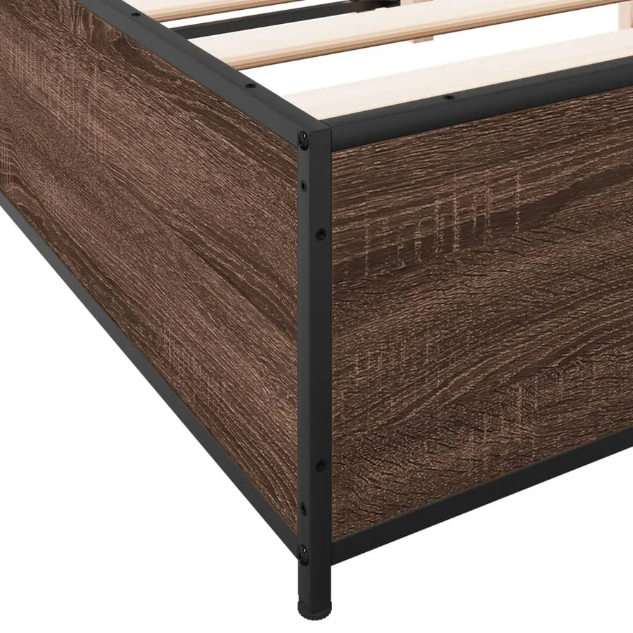 Cadre de lit sans matelas chêne marron 140x190 cm - 7